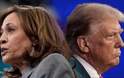 foto kolase kamala harris dan donald trump 169