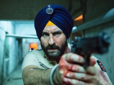 Saif Ali yang berperan sebagai Sartaj Singh dalam salah satu adegan di Film Sacred Games.