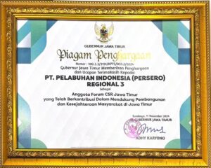 Piagam Penghargaan Pelindo Regional 3