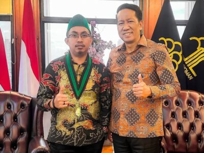 Bidang Hukum, Pertahanan dan Keamanan Pengurus Besar Himpunan Mahasiswa Islam memaparkan program kerja kepada Menteri Hukum yakni Dr. Supratman Andi Agtas, S.H., M.H., hal ini sebagai komitmen HMI dalam mendorong reformasi hukum dan supremasi hukum nasional (15/1) kemarin. Sumber foto : Instagram @officialrrs7