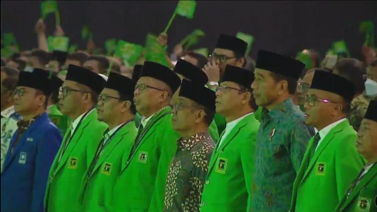 Jokowi saat hadir dalam acara Harlah ke-50 PPP di ICE BSD Tangerang, Jum'at (17/2/2023). Sumber foto : DETIK.COM