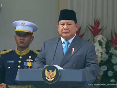 Presiden Prabowo dalam acara peringatan Hari Pancasila yang digelar di Gedung Pancasila Kementerian Luar Negeri, Jakarta pada Senin (2/6/2025).
