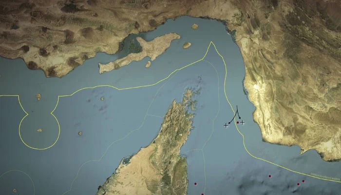 Representasi visual jalur pengiriman minyak utama "Selat Hormuz". Sumber foto : Reuters
