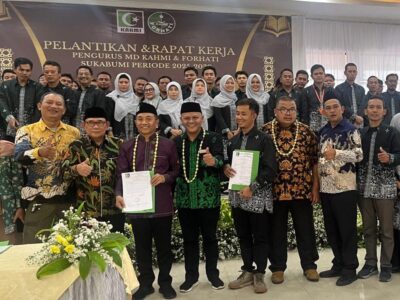 Foto bersama MD KAHMI Sukabumi dengan Sekjen MN KAHMI Syamsul Qomar
